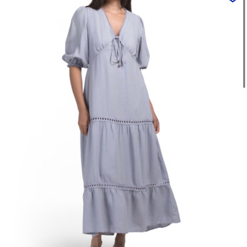 Calypso St. Barth Soft Periwinkle Tiered Maxi Dress
